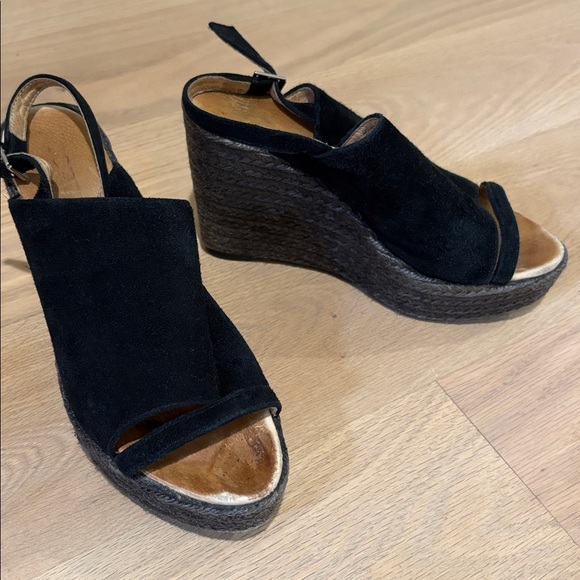 Cordani Black Suede Slingback Wedges - Picture 3 of 7